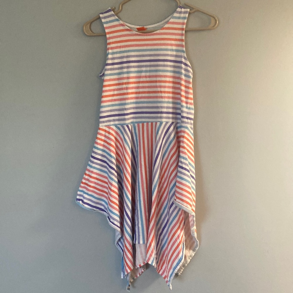 Joe Fresh white dress with coloured stripes